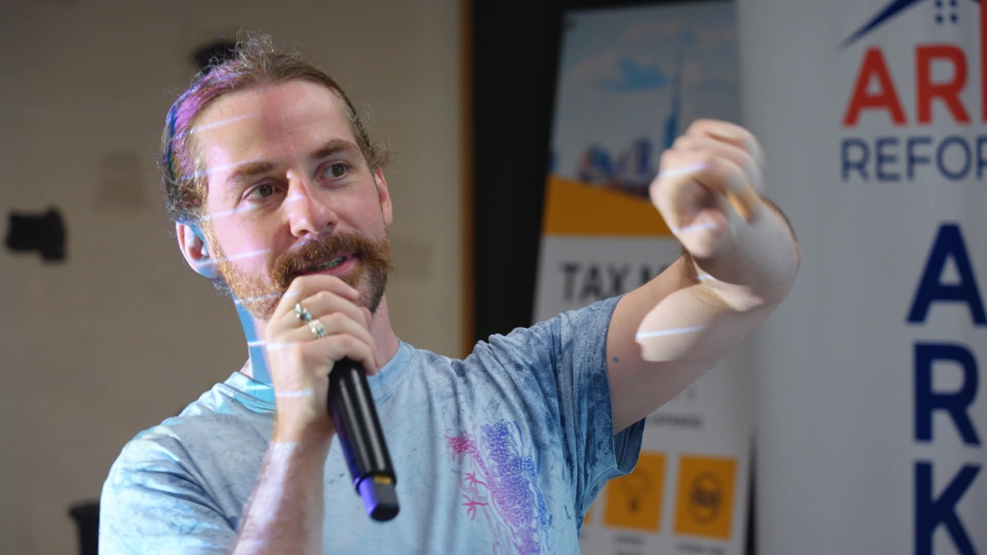 Matt Ketchum speaking with local residents in Japan